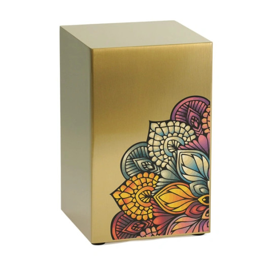 Life Canvas Mandala Bronze Companion Beaumont Cremation Urn Left Side