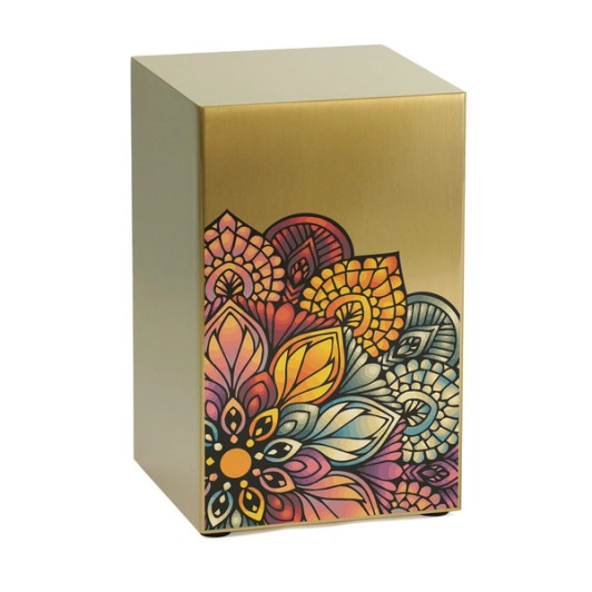 Life Canvas Mandala Bronze Companion Beaumont Cremation Urn Right Side