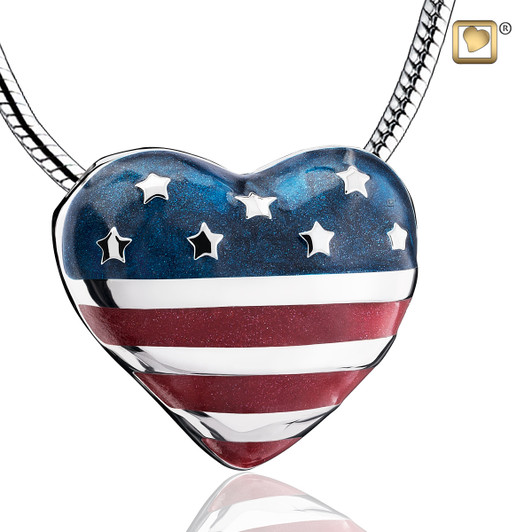 Pendant Stars & Stripes Enamel Rhodium Plated