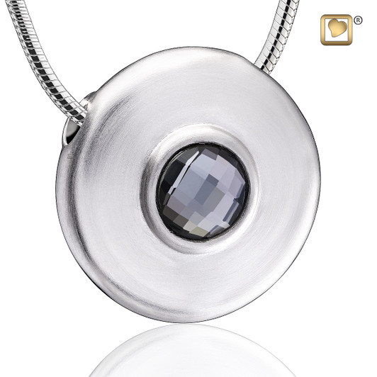 Pendant Simplicity Rhodium Plated with Black Swarovski Crystal