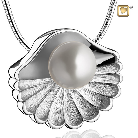 Pendant Sea Shell Pearl  Rhodium Plated Two Tone