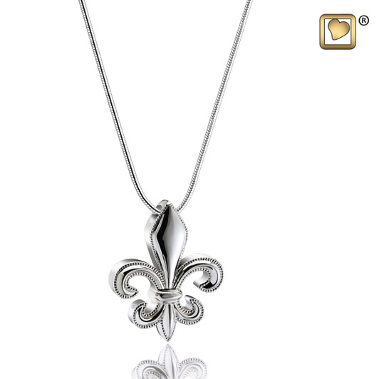 Pendant Fleur-de-lis Rhodium Plated