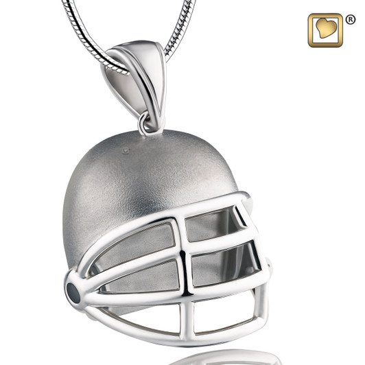 Pendant Football Helmet Rhodium Plated Two Tone
