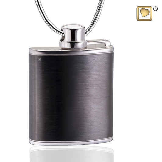 Pendant Flask Ruthenium Plated Two Tone
