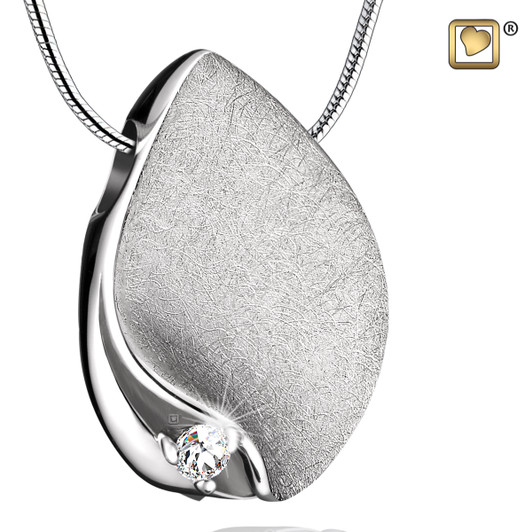 Pendant TearDrop with Crystal Rhodium Plated Two Tone