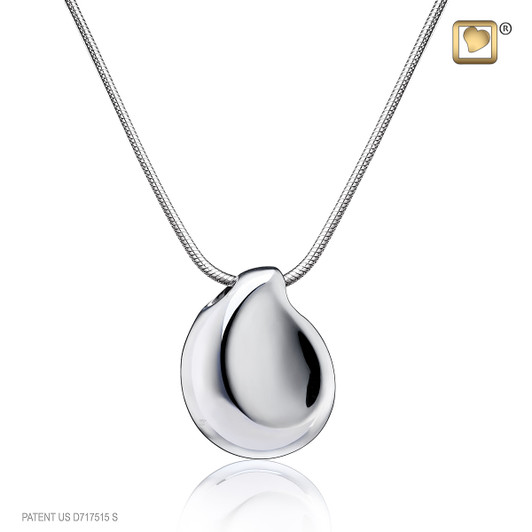 Teardrop Polished Sterling Silver Cremation Jewelry