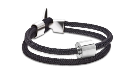 Memento Cord Black Bracelet With Brushed Ashes Bead