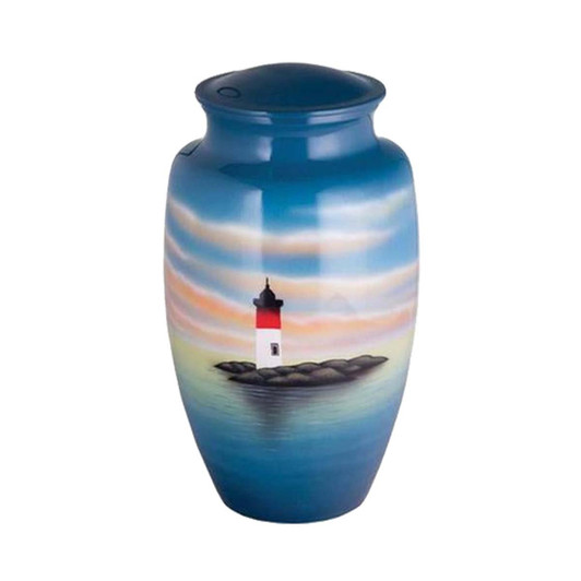 Lighthouse Hand Painted Urn