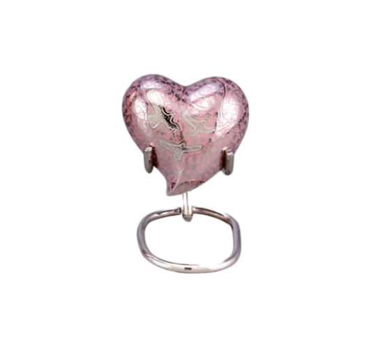 Wings to Eternity Pink Heart Keepsake Cremation Urn