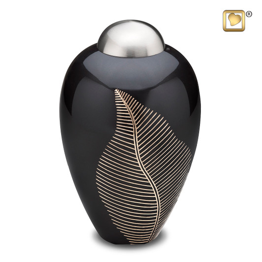 Elegant Leaf Midnight Urn