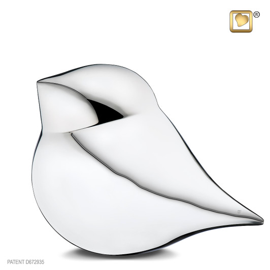 SoulBird Polished Silver Urn - Up
