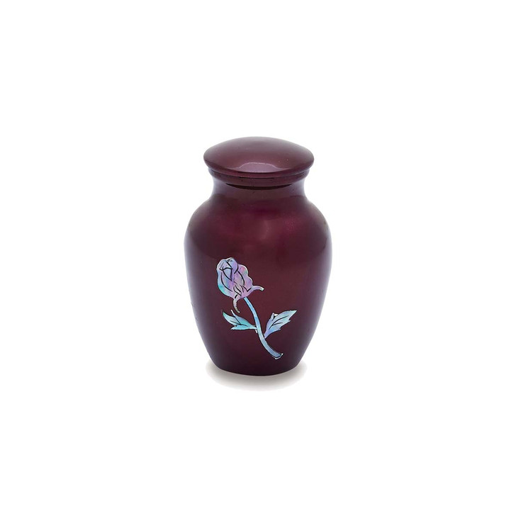 Rose Mother of Pearl Burgundy Keepsake