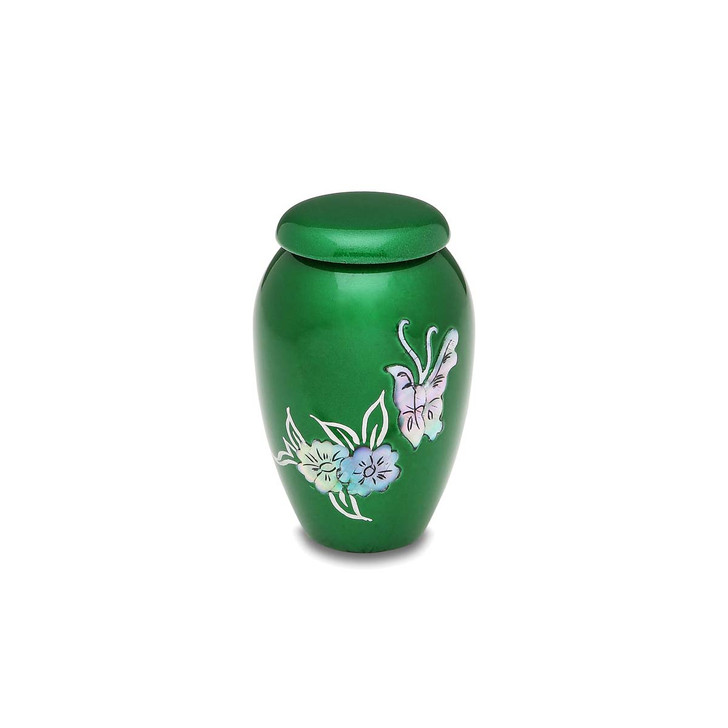 Butterfly Mother of Pearl Green Keepsake