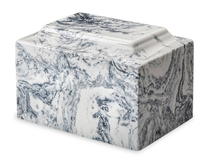 Classic White/Black Cultured Marble Urn