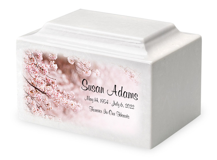 Cherry Blossom Cultured Marble Urn