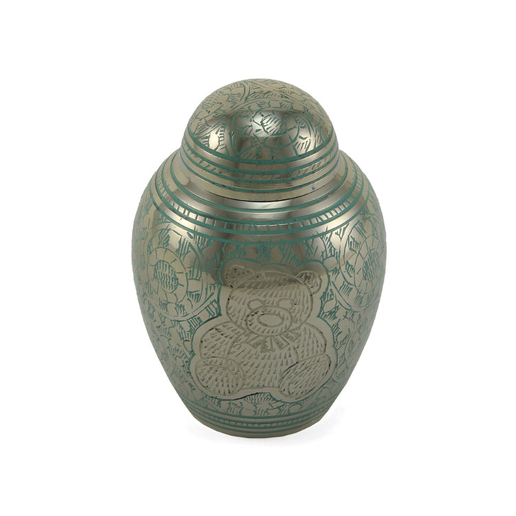 Teddy Bear Blue Urn