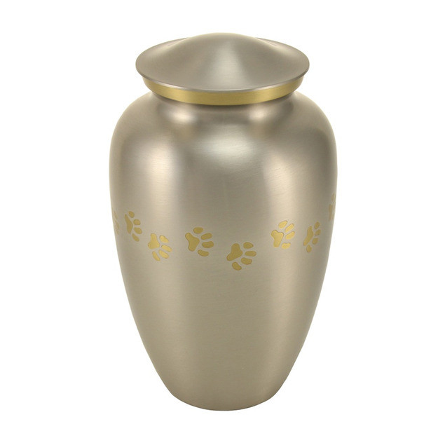 Classic Paw Pewter Pet Urn - Large