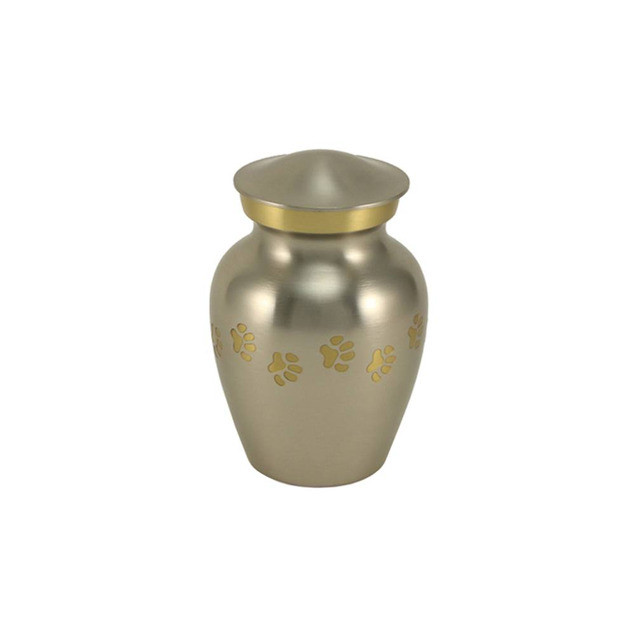 Classic Paw Pewter Pet Urn  - Petite