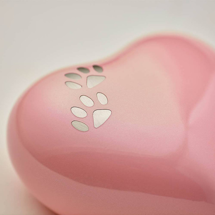 Arielle Pearl Pink Heart Paw Urn
