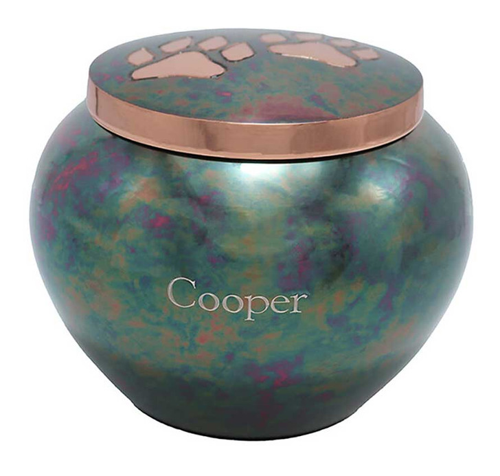 Raku Pawprint Jar Pet Cremation Urn - 4 Sizes