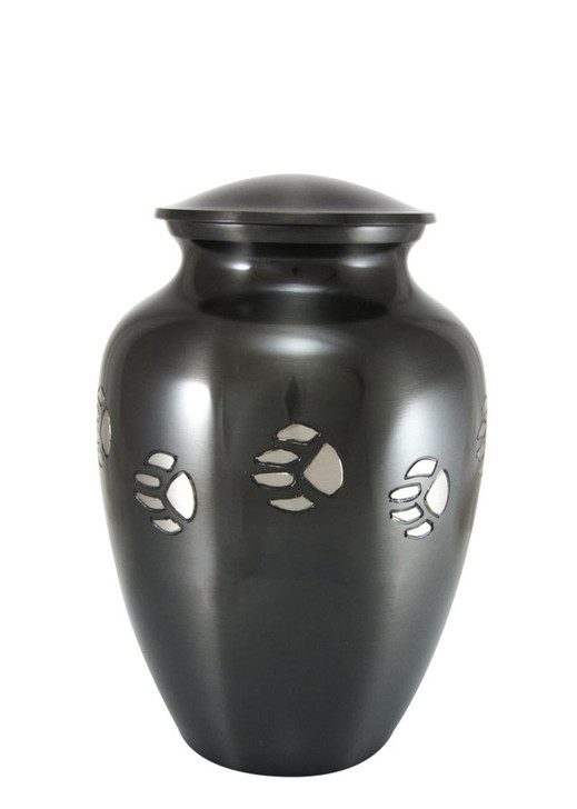 Brass Pawprint Vase Pet Cremation Urn - Medium