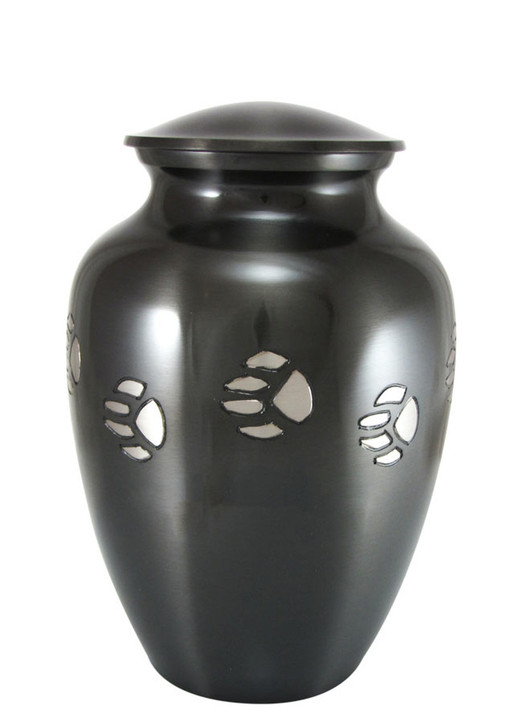 Brass Pawprint Vase Pet Cremation Urn - Large
