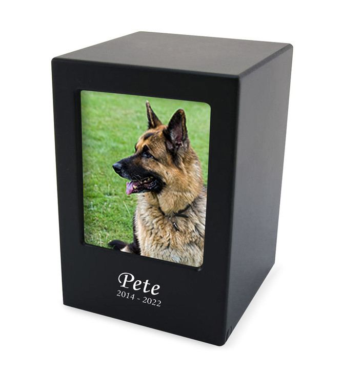 Pet Photo Black MDF Urn