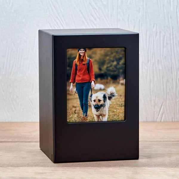 Pet Photo Black MDF Urn