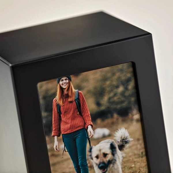 Pet Photo Black MDF Urn