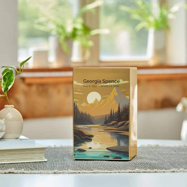 Life Canvas Mountain Landscape Bronze Beaumont Cremation Urn
