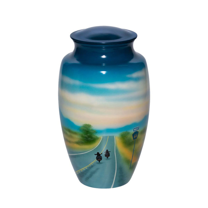 Route 66 Hand Painted Urn