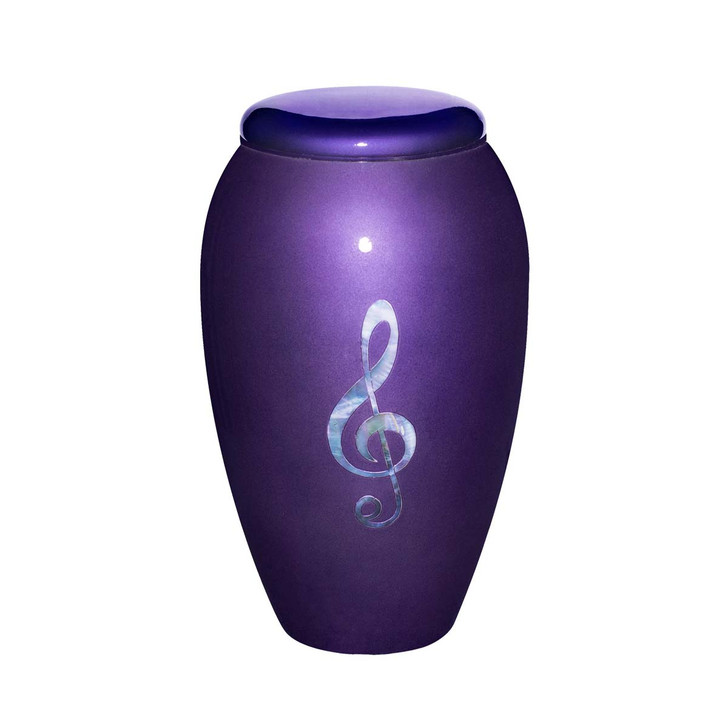 G-Clef Mother of Pearl Purple Urn
