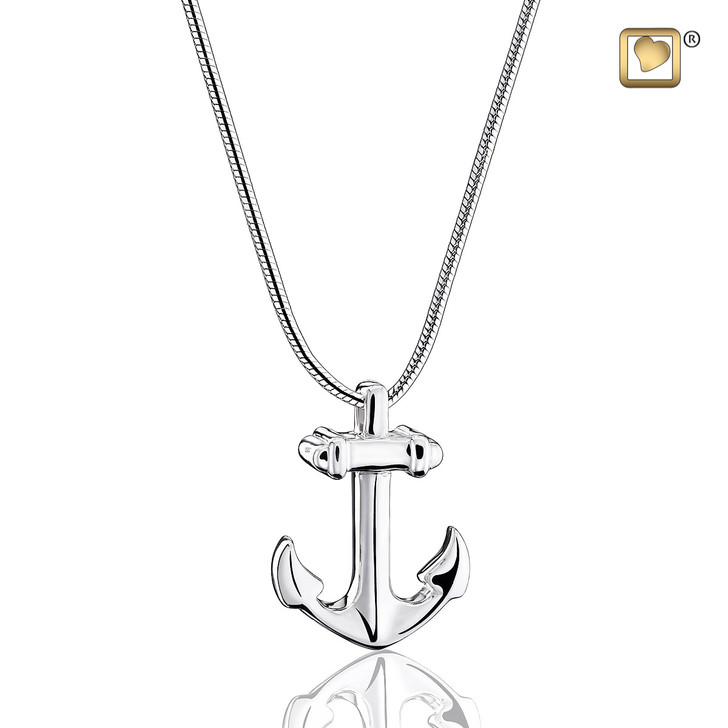 Pendant Anchor Rhodium Plated