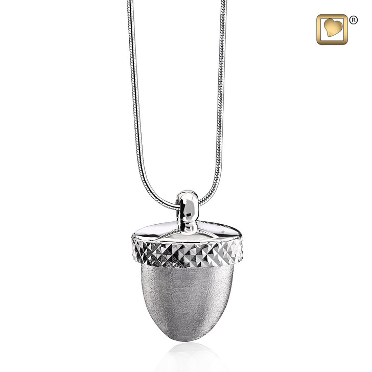 Pendant Acorn Rhodium Plated Two Tone