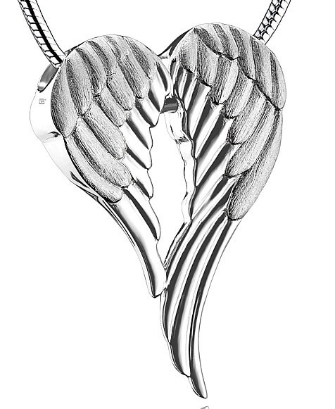 Pendant Angel Wings Rhodium Plated Two Tone