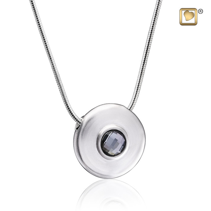 Pendant Simplicity Rhodium Plated with Black Swarovski Crystal