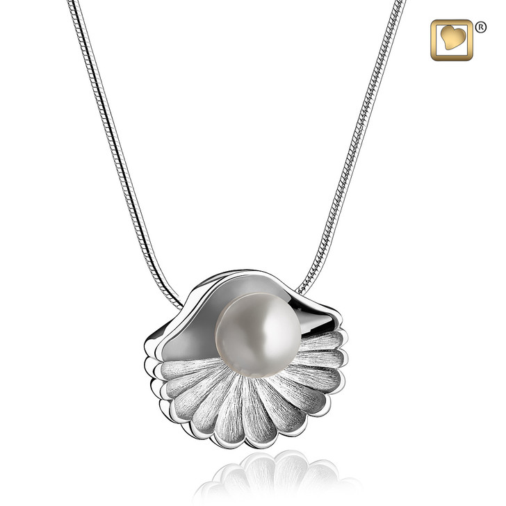 Pendant Sea Shell Pearl  Rhodium Plated Two Tone