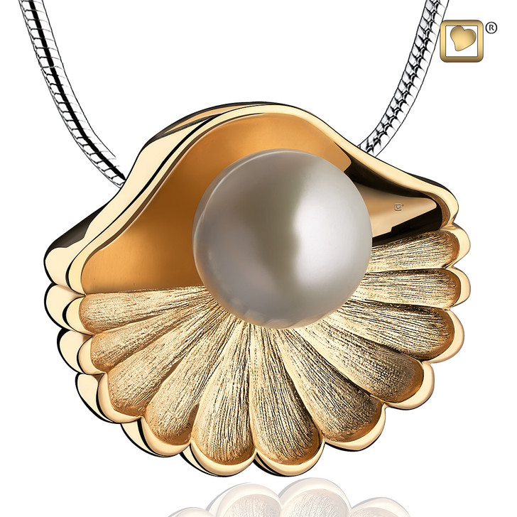 Pendant Sea Shell Pearl Gold Vermeil Two Tone