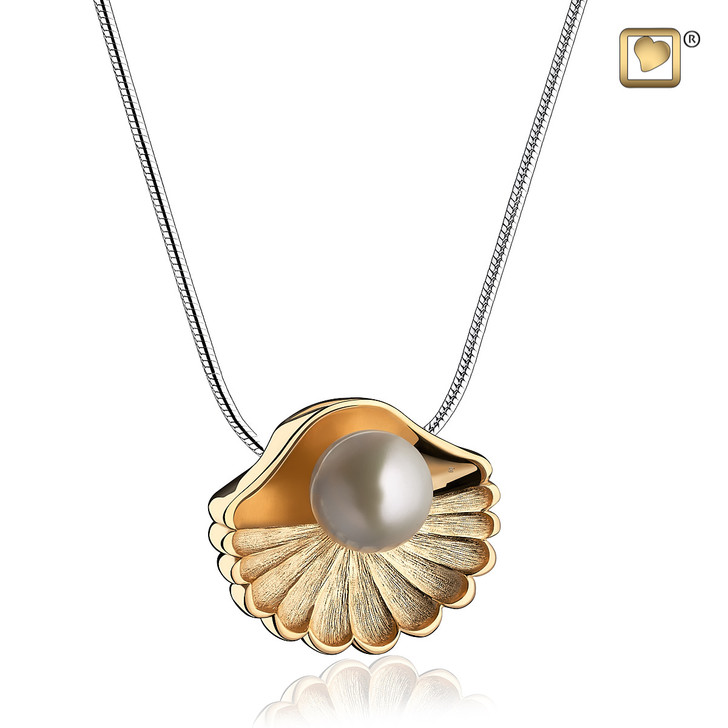 Pendant Sea Shell Pearl Gold Vermeil Two Tone