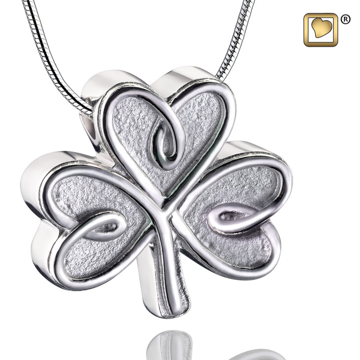 Pendant Celtic Shamrock Rhodium Plated Two Tone