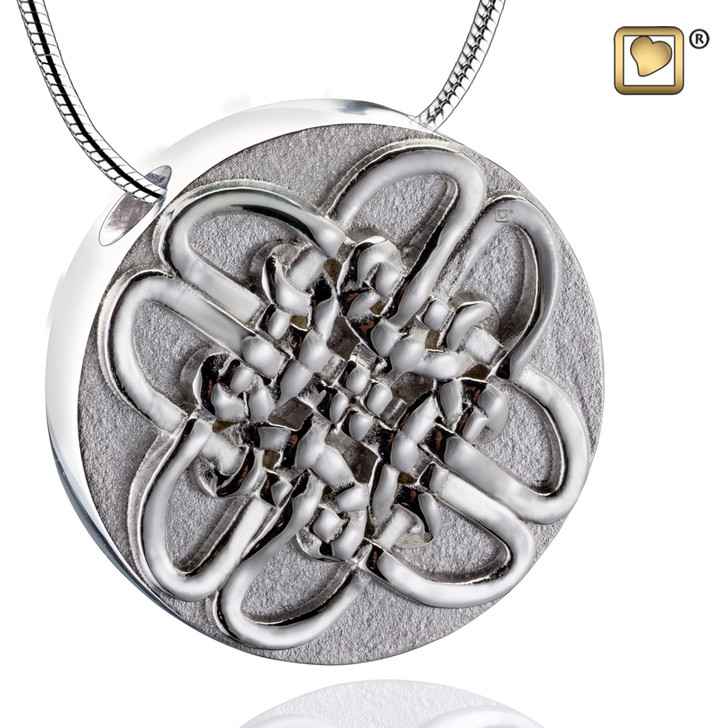 Pendant Celtic Circle Rhodium Plated Two Tone