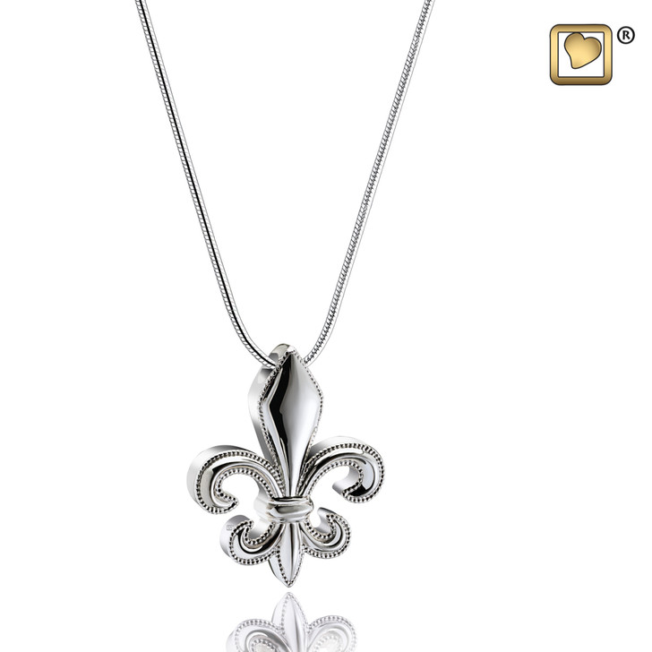 Pendant Fleur-de-lis Rhodium Plated