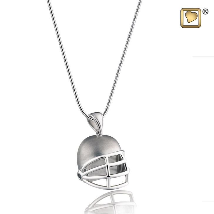 Pendant Football Helmet Rhodium Plated Two Tone