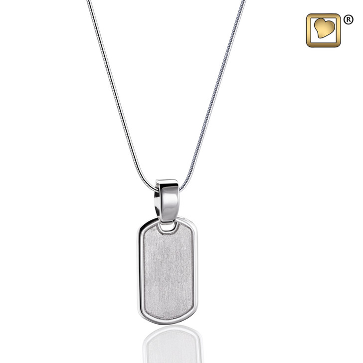 Pendant LoveTag Rhodium Plated Two Tone