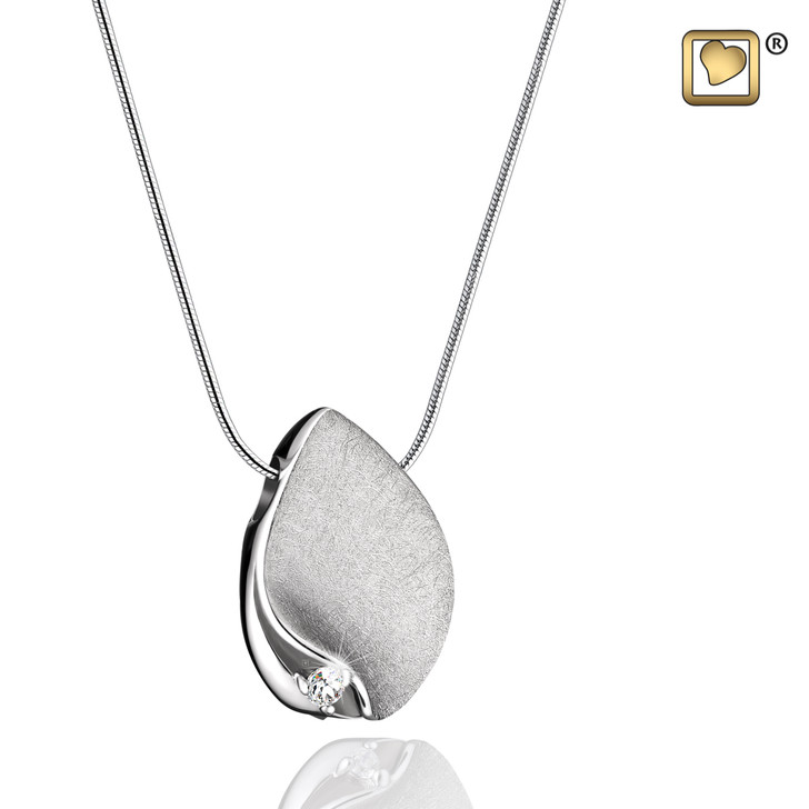 Pendant TearDrop with Crystal Rhodium Plated Two Tone