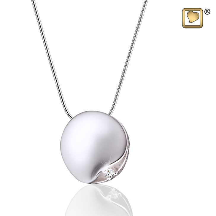 Pendant Circle with Crystal Rhodium Plated Two Tone