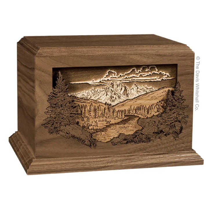 Dimentional Mountain Scene Urn
