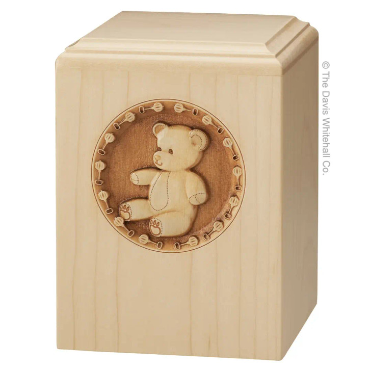 Sculpted Laser Carved Teddy Bear Urn