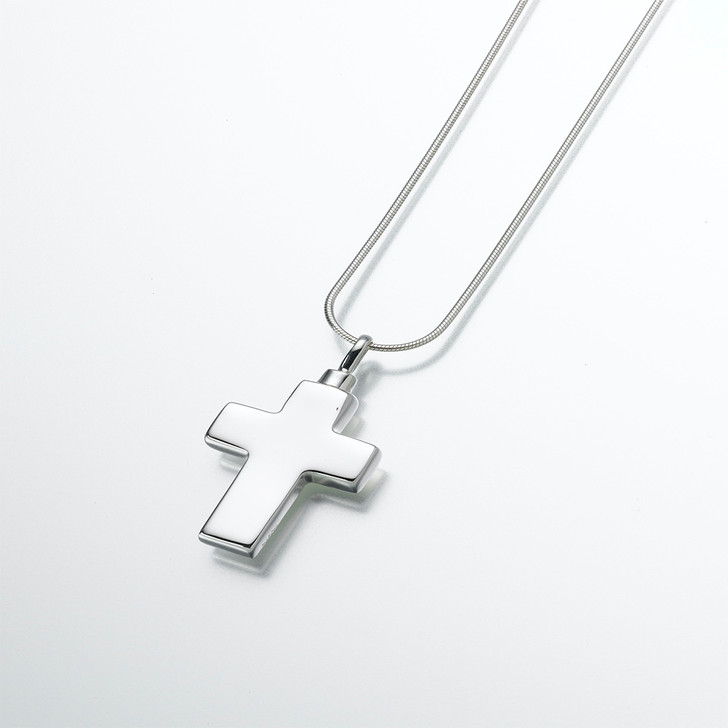 Large Cross Sterling Silver Cremation Jewelry