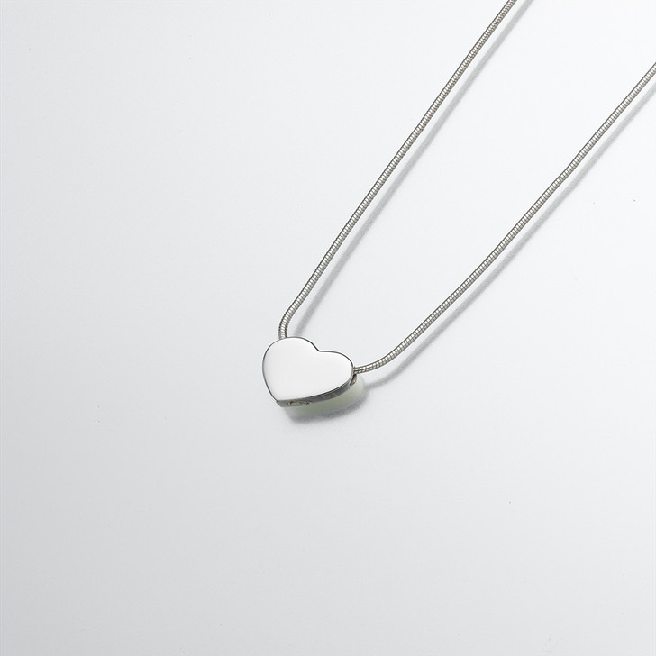 Small  Sterling Silver Slide Heart Pendant
